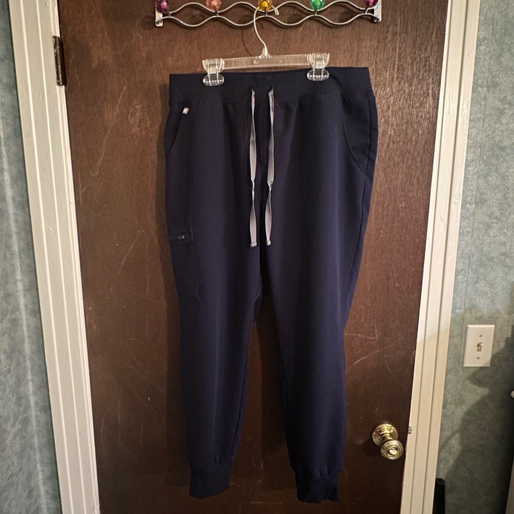 Figs Zamora Navy Drawstring Jogger Pants Large Petite